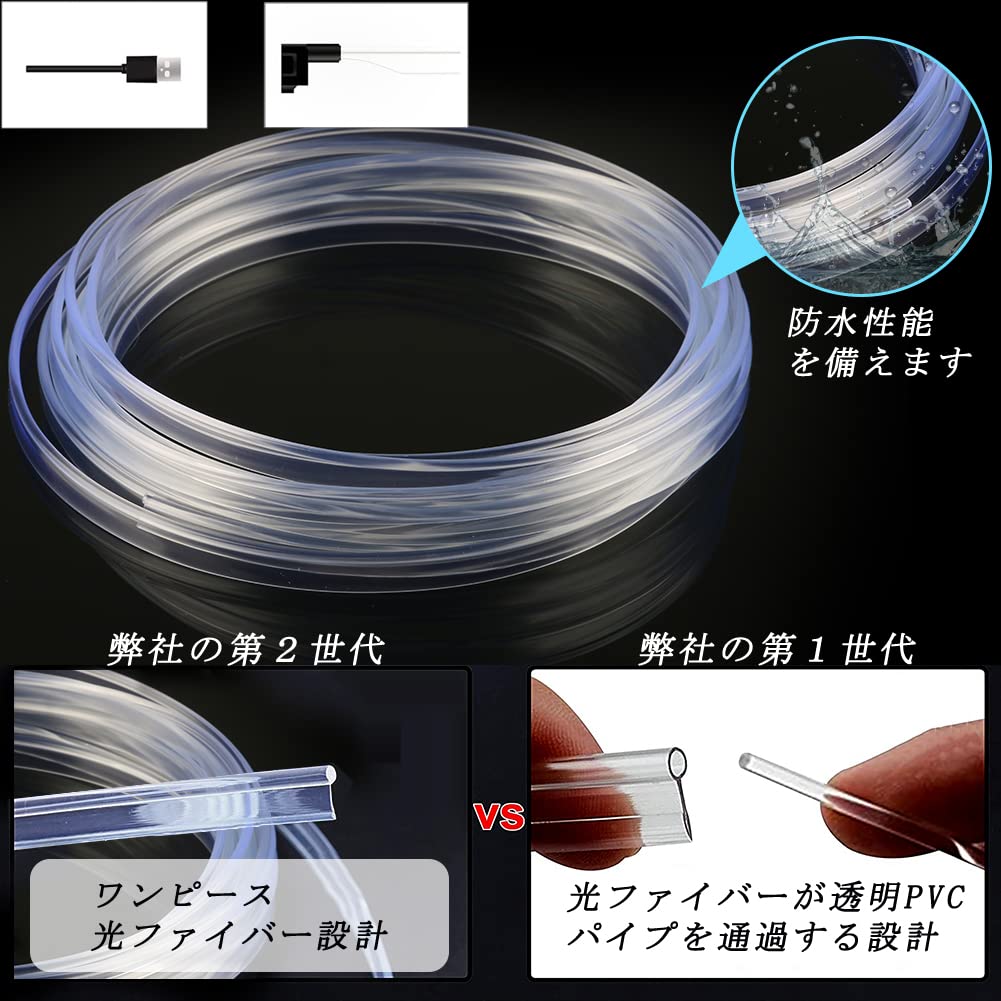 [2-е поколение] Автомобильный светодиодный свет, окружающее освещение салона автомобиля, USB-атмосферный свет, 8-цветное переключение, светодиодная лента RGB для автомобиля, внутреннее освещение, реагирует на звук