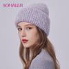 Winter Colorful Yarn Knit Beanie for Women Girls Angora Wool Knitted Cuff Hats Fashion Warm Ski Skull Caps