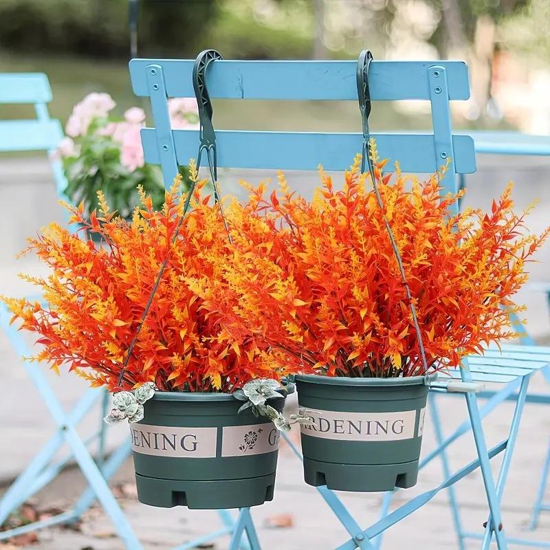 UV-Resistant Artificial Lavender Bouquets - Vibrant  Floral Arrangements for Outdoor Garden, Porch, Window Sill, Home Decor