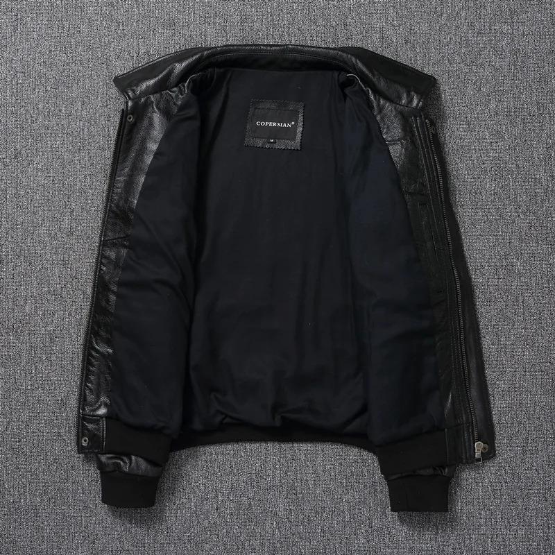 Китайский размер, натуральная кожаная куртка для мужчин, настоящая воловья кожа, военный летный костюм A2, вышитые пилотские пальто, мужская авиационная одежда, осень