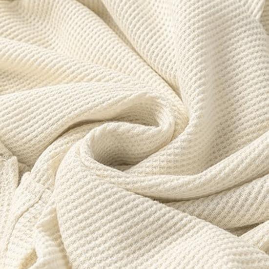 Осень-весна Женская толстовка с капюшоном, большим карманом, завязками на шнурке, свободным разрезом, однотонная вафельная текстура, свободный трикотажный спортивный топ