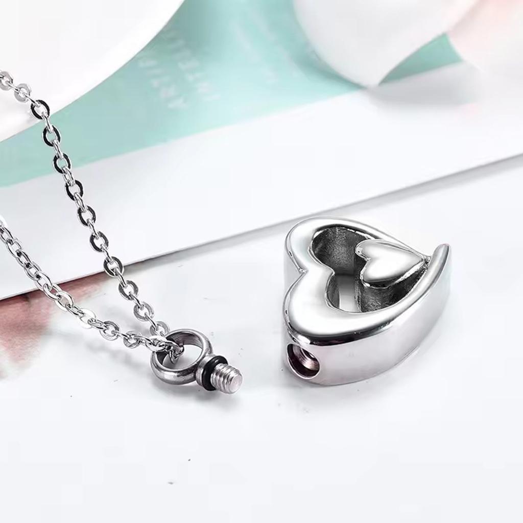 Heart Pendant Necklace for Ashes Heart Charm Necklace Wedding Necklace Bride Wedding Jewelry for Girl Birthday