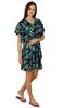 Bimba Женский короткий хлопковый кафтан синий цветочный кафтан пляжная одежда накидка ночь