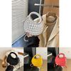 Stylish Vintage Handheld Bag For Women Trendy Casual Crossbody Purse New Moon Shape In Black Yellow Pink White