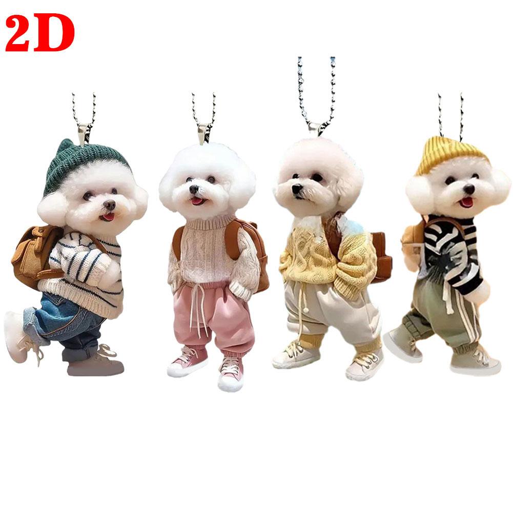 Креативный щенок Человек рюкзак Зеркала заднего вида Подвеска Стиль Подвеска заднего вида Украшение автомобиля U1V2