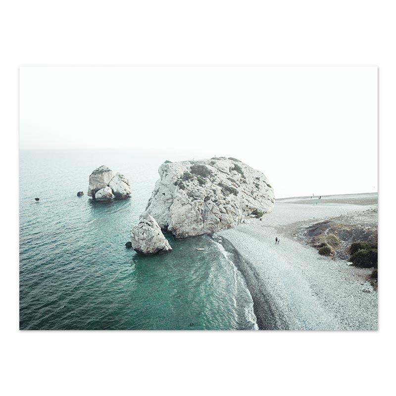 Пляж, море, океан, пейзаж, настенное искусство, холст, постер, мост, листья, черепаха, чайка, принт, живопись, летняя картина, скандинавский домашний декор