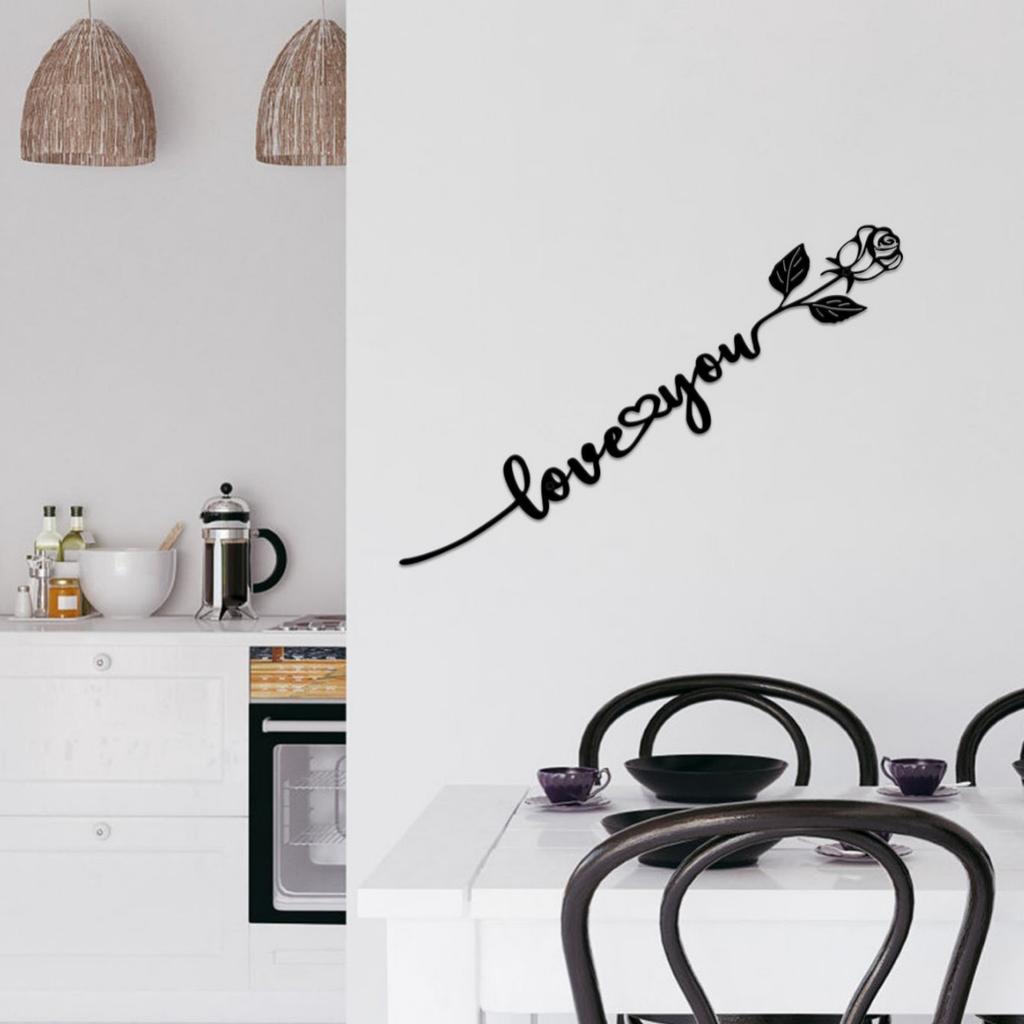 Wall Art Decor Metal Love You Wall Decor Rose Rustic Love Sign for Family Room Decor