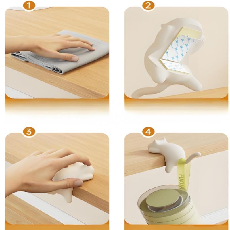 Милый Портативный Крючок-Вешалка для Сумки с Кошкой, Крючок для Стола, Органайзер для Сумки, Рюкзака, Дорожной Сумки, Держатель, Декор для Дома, Офиса, Боковые Крючки для Стола