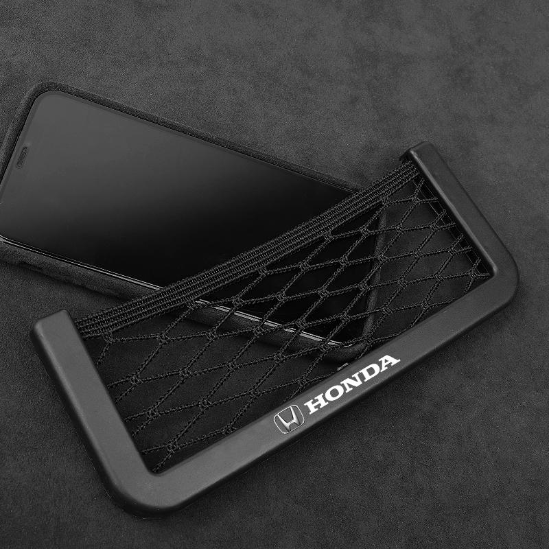 Car Organizer Storage Bag Auto Paste Net Pocket Phone Holder Car Accessories for Honda Mugen Power Honda Civic Accord CRV Hrv Jazz