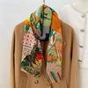 160x33CM Winter Thicken Silk Cashmere Scarf Women Hand Rolled Shawls Forests Print Long Scarves Wraps Bandana Big Hijabs Female
