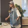 Осенний корейский стиль Модный джинсовый жилет Универсальная куртка Женская свободная верхняя одежда Жилет Жилет