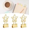 100 Pcs  Clips Star Shape Paper Clamps Hollow Long Tail Stationery Clip for School Office Gold