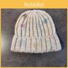 Color Knitted Solid Hat With Geometric Decoration For Cold Activities Weather