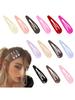 12/20Pcs Colorful Metal Snap Hair Clips 2 Inch Black Barrettes for Women Styling Non-Slip Waterdrop BB Hairpins Accessories