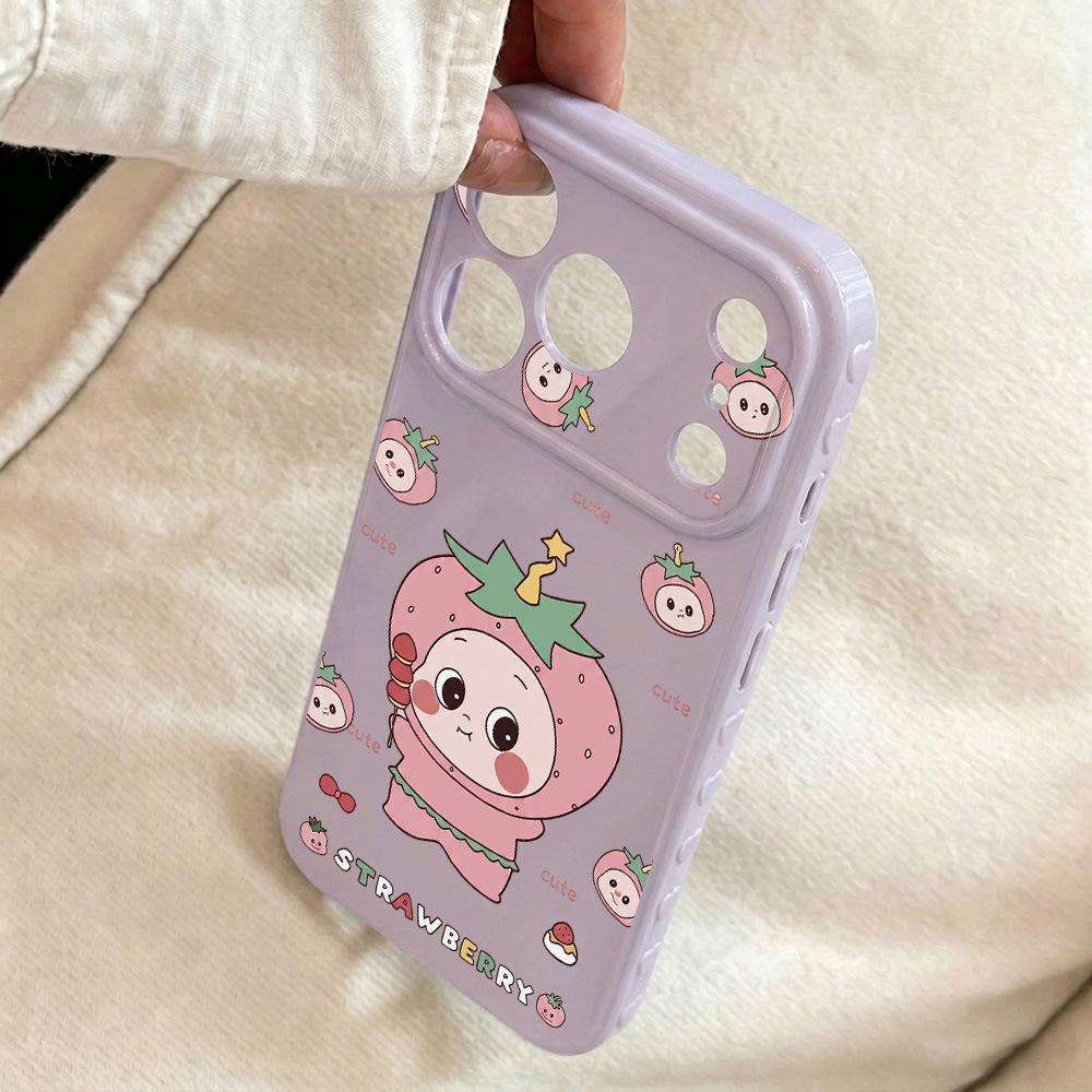 Звезда с клубничной головой для чехла на телефон Apple iPhone17 16promax 15 полностью защитный 14 новый 13 женский 12