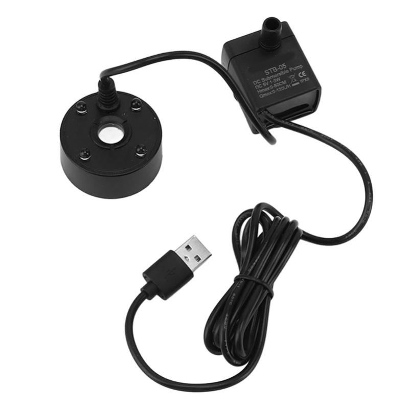 Генератор тумана USB с помпой, светодиодная разноцветная подсветка, фонтан, распылитель, увлажнитель, 5 В, машина для тумана для пруда, сада, офиса