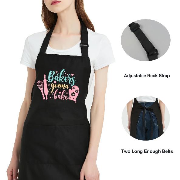 Funny Baking Aprons for Women, Cooking Kitchen Aprons with Pockets, Cute Baking Gifts for Bakers Her Mom Birthday