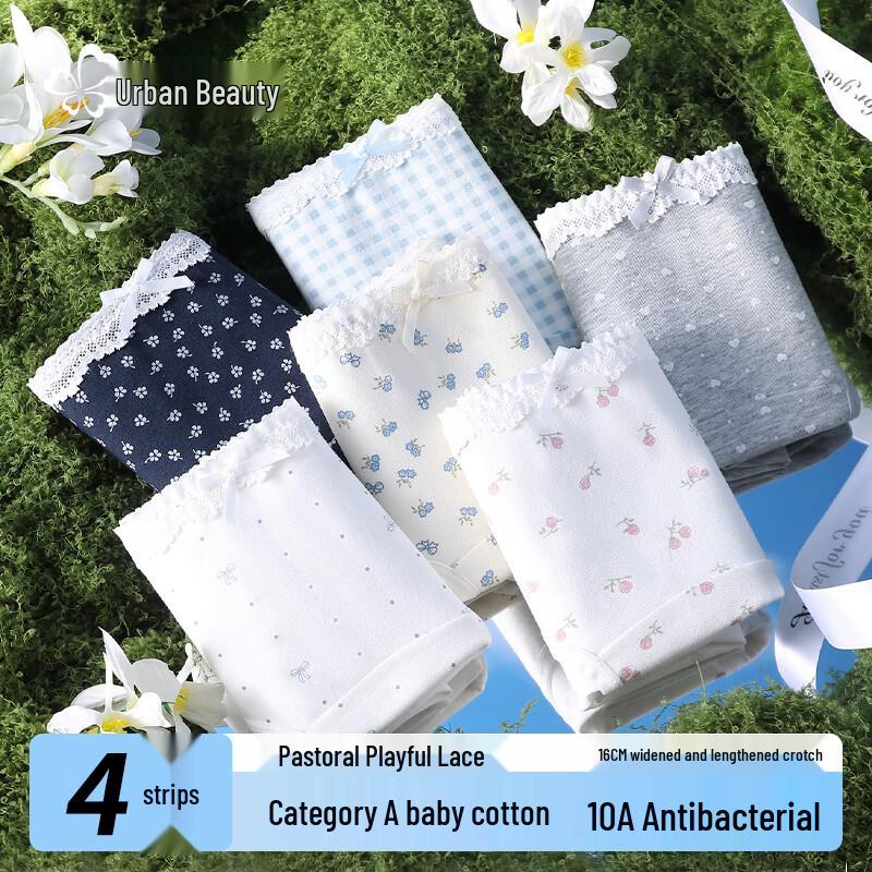 Regina Miracle Women's Class A Cotton Antibacterial Mid-Waist Briefs 4-Pack