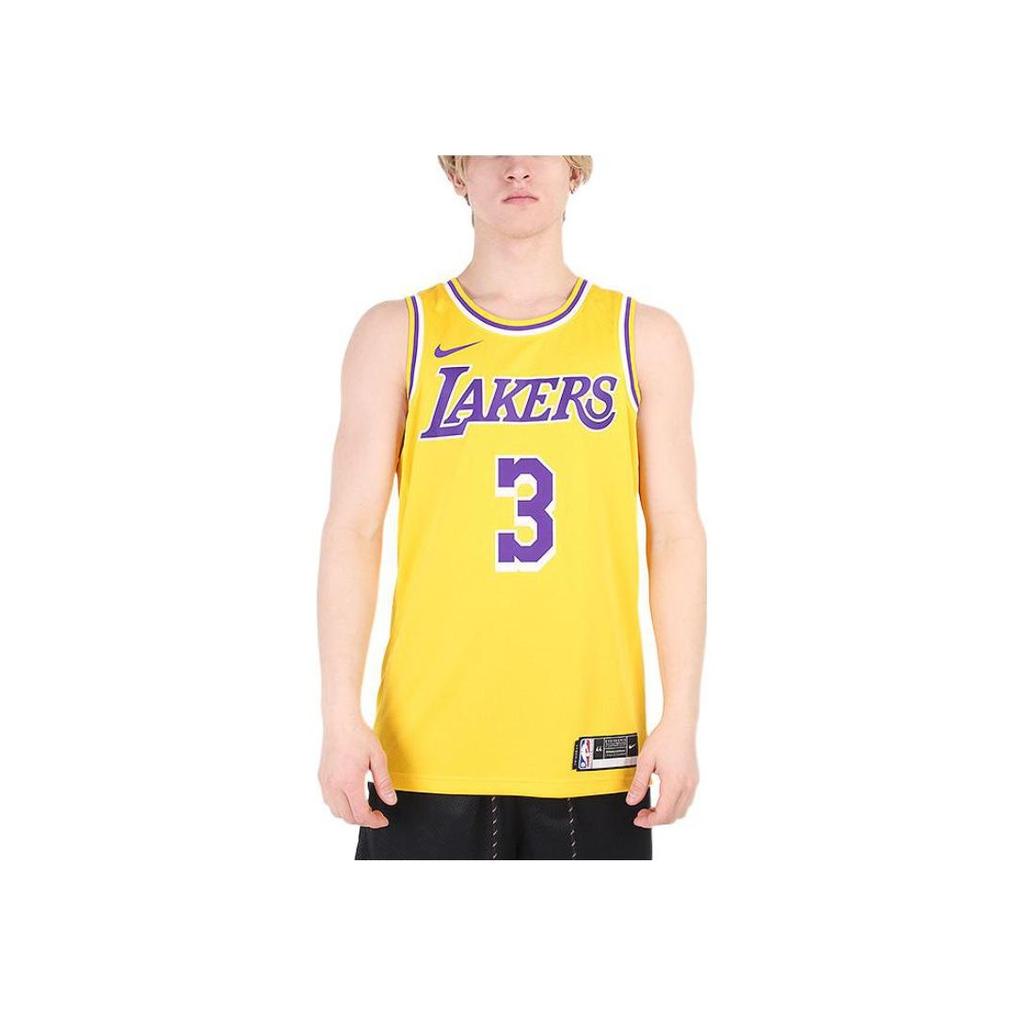 Nike NBA Anthony Davis LA Lakers Icon Edition 2020 Джерси Желтая мужская уличная одежда CW3669-728