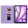 For iPad Air 13 (2025)/(2024) Case PU Leather Card Holder Stand Tablet Cover Lily Flower Design
