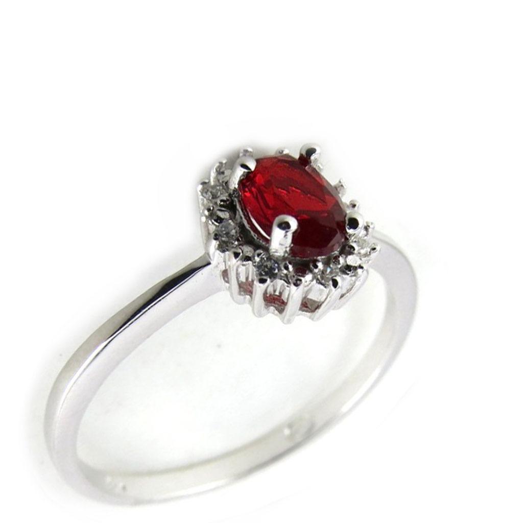 Серебряное кольцо "Сисси" красное