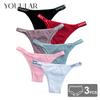 3 шт./лот, женские бесшовные кружевные трусики, сексуальные хлопковые трусы, стринги, женское нижнее белье с низкой посадкой и вырезами, нижнее белье