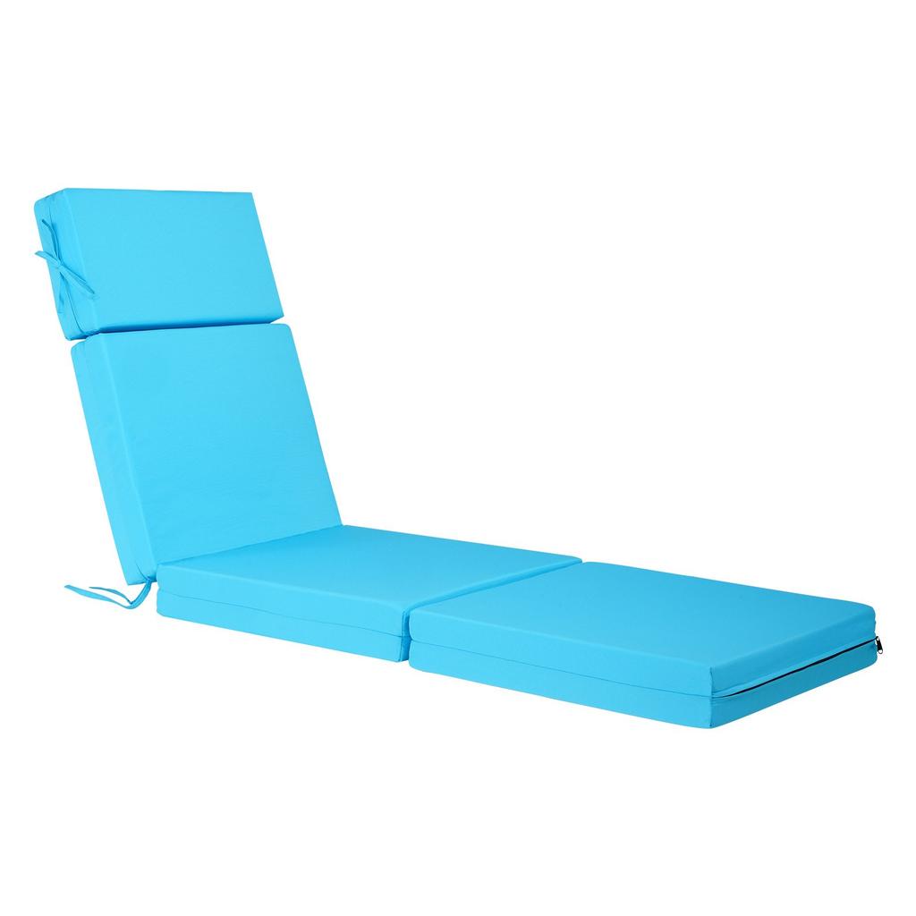 VEVOR Chaise Lounge Cushion, 183x53.3x9.8 cm, Set of 2 Outdoor Lounge Chair Cushions, Waterproof & Fade-Resistant, Sun Lounger Cushions with Ties