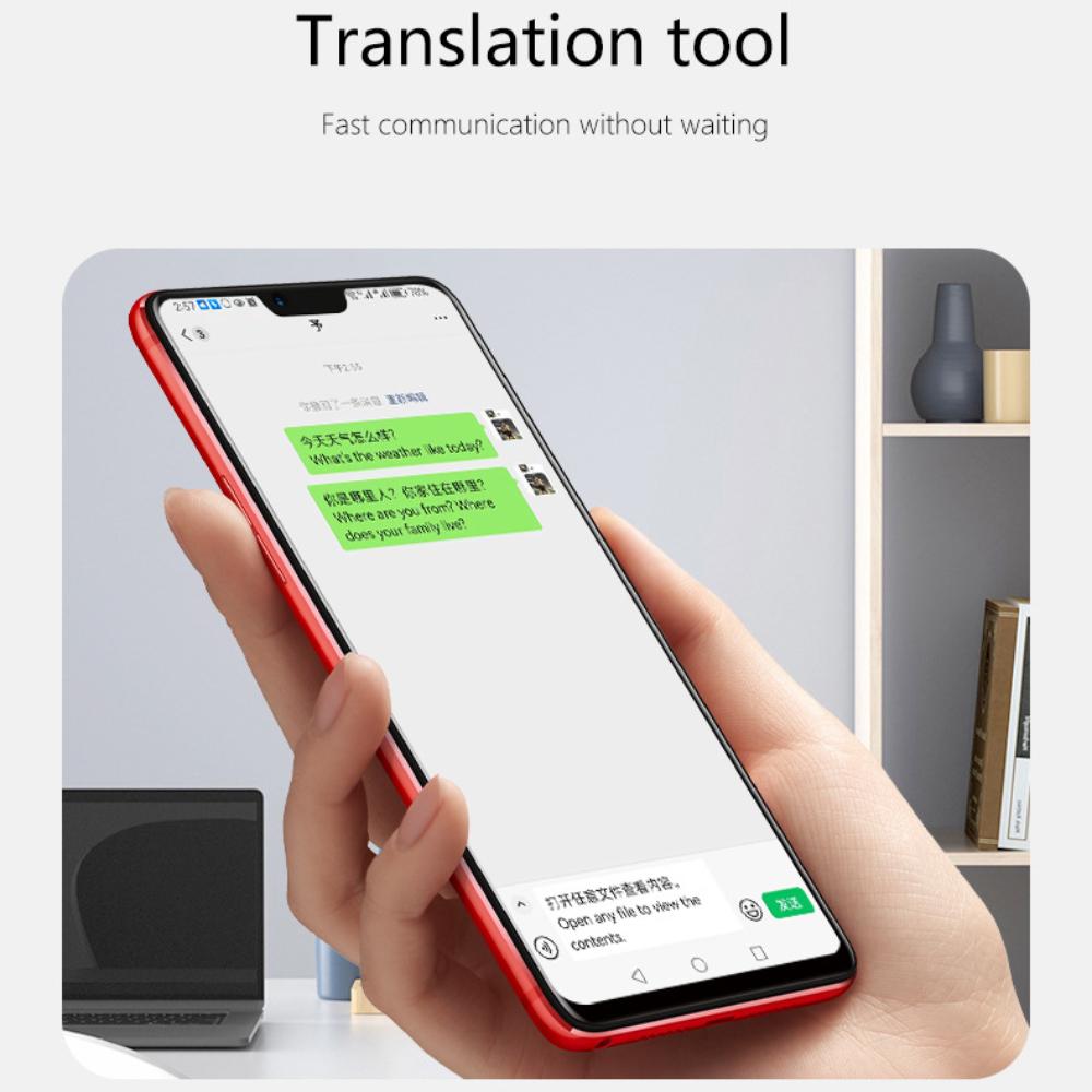 Портативный беспроводной интеллектуальный переводчик 40 языков Двусторонний мгновенный голосовой переводчик в реальном времени Приложение Bluetooth Многоязычный