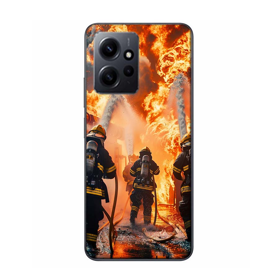 Firefighter Training Phone Case For Redmi Note 14 15 Pro 5G 13 12 Pro Plus 11 11T 11E 11S 10 Pro 10S 9 9S Cover Cell Clear TPU C