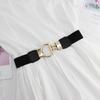 4Cm Dress Waist Elastic Elastic Elastic Wide Waist Seal Simple Gold Round Buckle Women'S Decorative Belt Four Sizes