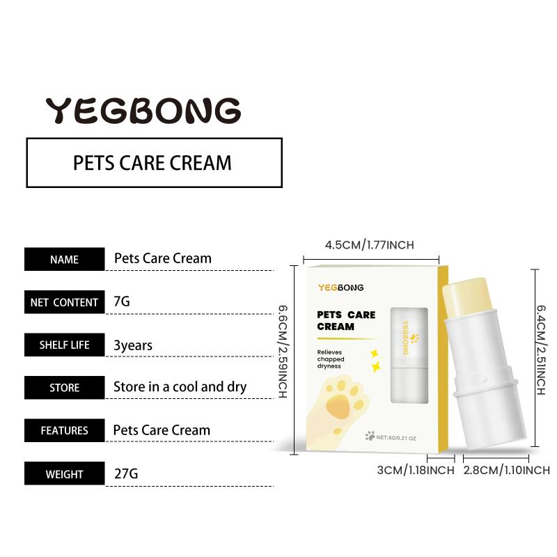 Yegbong 6G Pets Paw Balm For Cats Dogs Paw Protective Cream Foot Pad Moisturizer Pet Crack Feet Repair