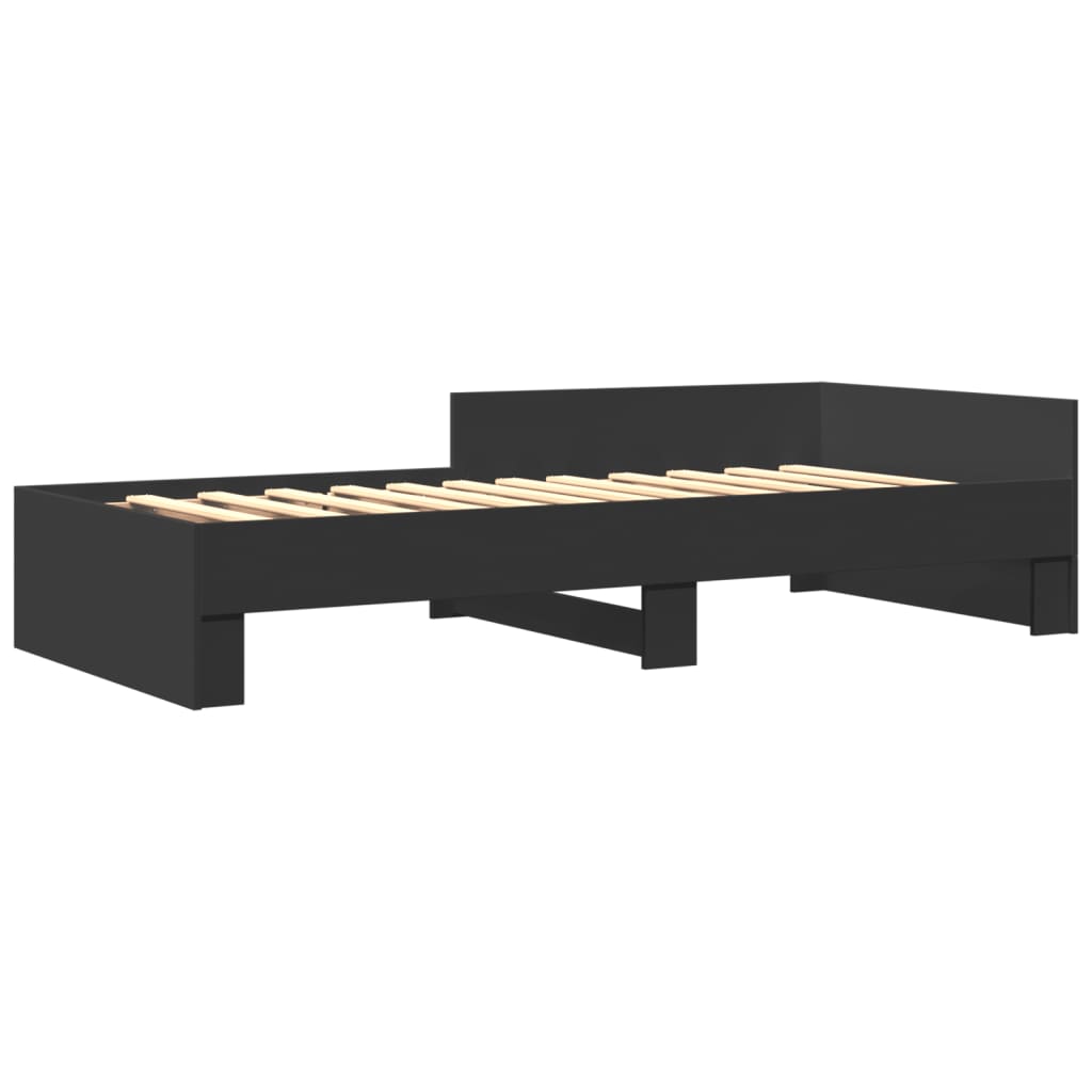 Bed Frame Black 75 x 190 cm Particleboard