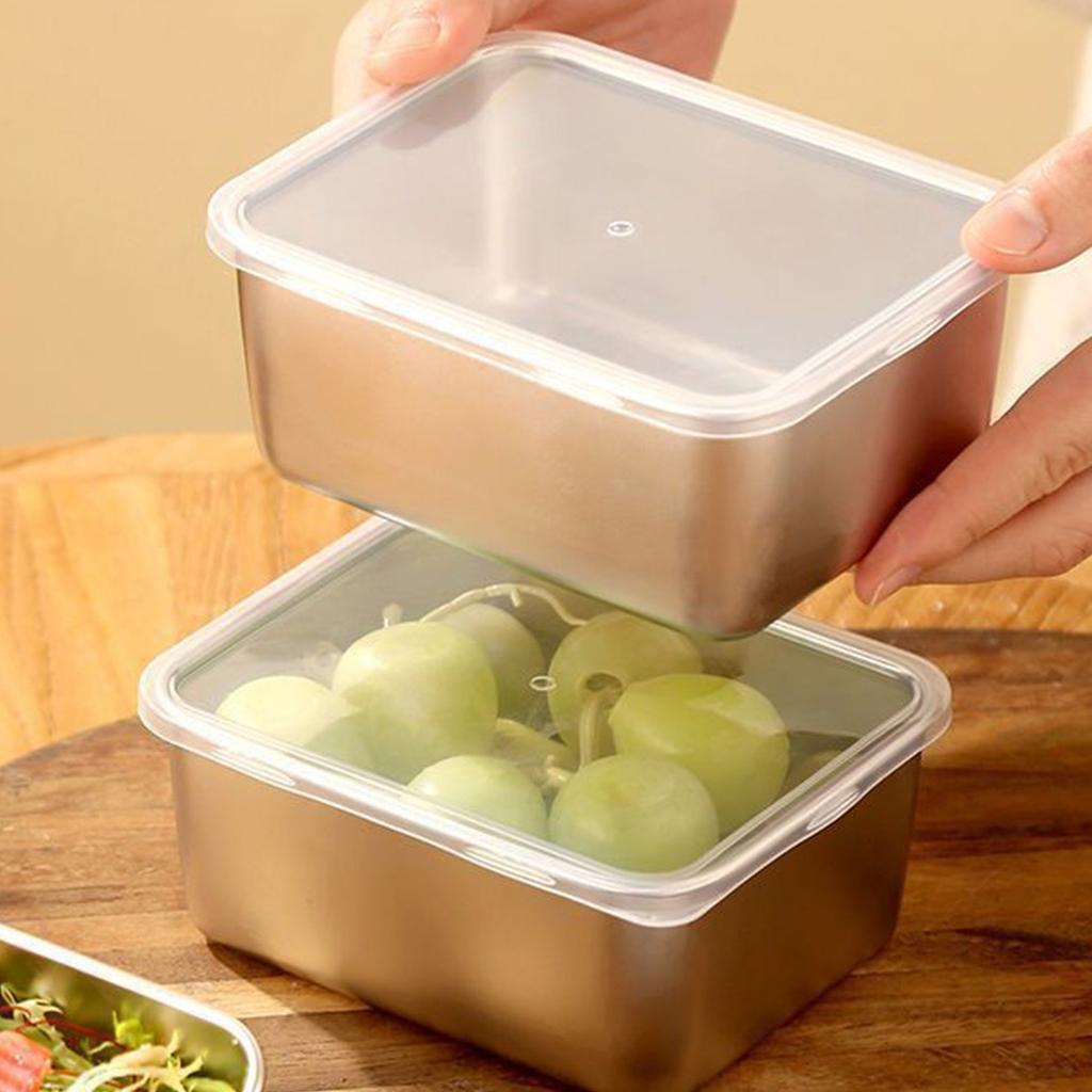 Коробка для хранения свежих продуктов из нержавеющей стали, коммерческая комплектация, оснащенная коробкой для овощей и небольших ингредиентов, запечатанная крышкой, коробка для хранения свежих фруктов