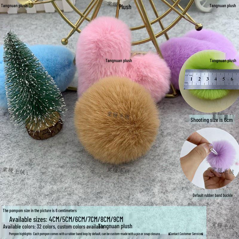 3cm 4cm 5cm Colored Imitation Rabbit Fur Pompon for Clothing, Bag Charms, Shoes & Hats DIY Decoration
