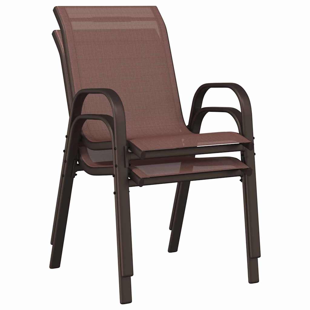 Garden Bistro Set 3 pcs Brown Steel