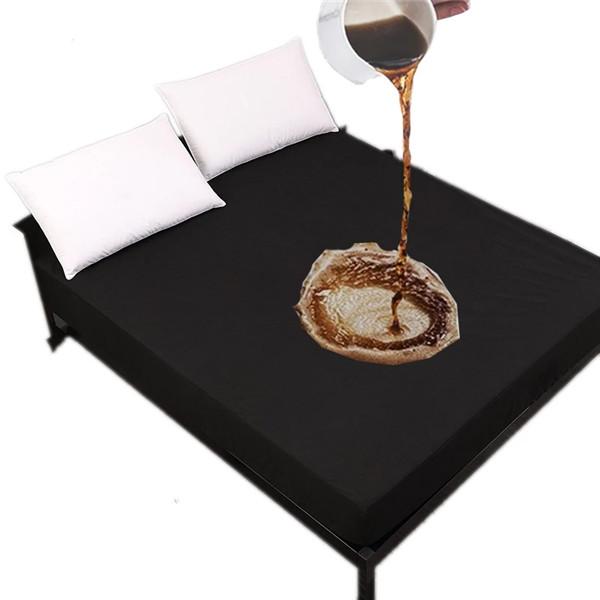 Waterproof Solid Bed Fitted Sheet Four Corners with Elastic Band Multi Size Anti-mite Mattress Cover Deep Pocket Bedsheets Bed Cover