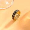 [ZAKAKA] ring men's stainless ring fashion accessories present (17, golden)