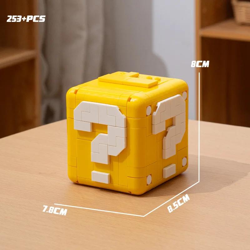 Конструктор Super Mario Bros.: вопросительный знак, Йоши, Луиджи, Звезда. Самодельная 3D-модель Марио. Мини-кирпичик. Идеальный подарок на Рождество.