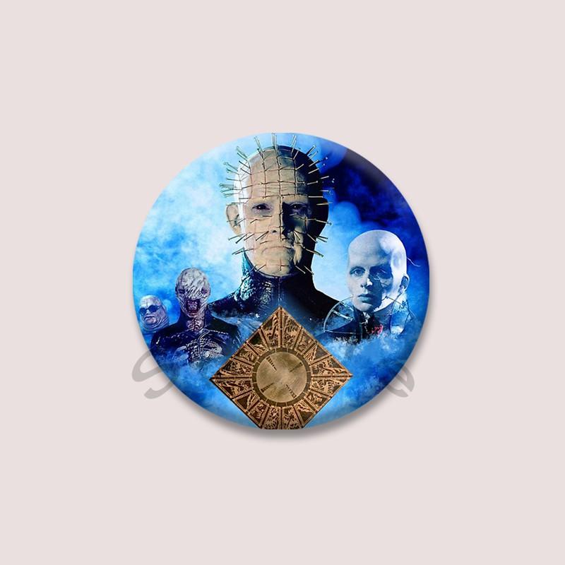Creative I Love Horror Movie Badges Cartoon Round Brooches on Backpack Jacket Acrylic Button Pins Jewelry Fans Collection Gifts