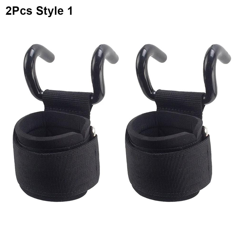 1/2Pcs Weight Strap Hand-Bar Wrist Strap With Wrist Wraps Gym Fitness Hook Weight Lifting Hooks