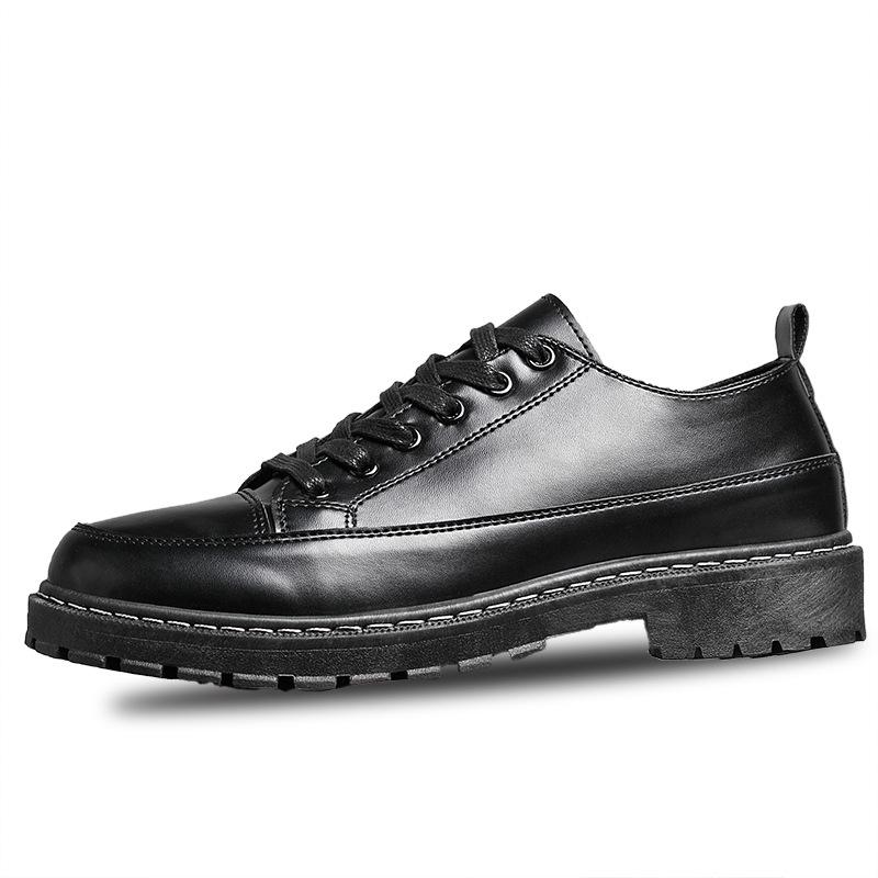 Кожаные туфли мужские корейской версии черные британские повседневные мужские туфли рабочая обувь корейской версии модные универсальные туфли Martin импортная торговля