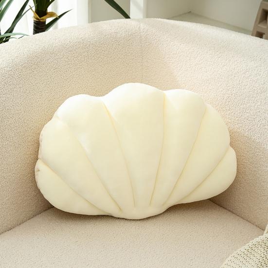 Shell-Shaped Stuffed Pillow Cushion Super Soft Wear Resistant Vibrant Color Seashell Bed Sofa Cushion Home Decoration