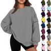 Women's Fashion Casual Solid Color Autumn And Winter Loose Round Neck With Pocket Pullover Sweatshirt Top