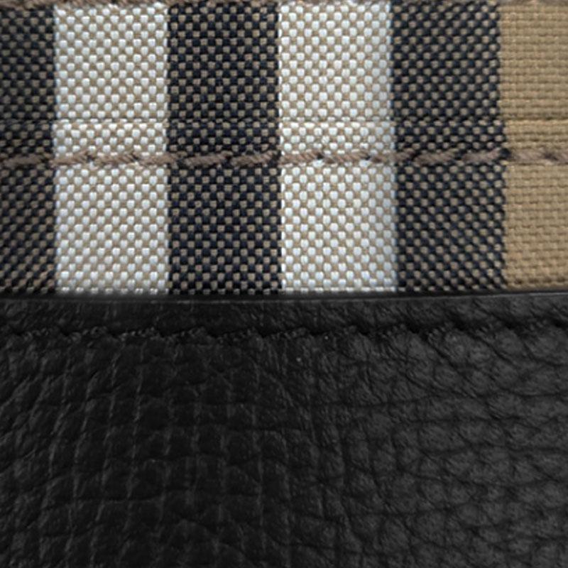 Burberry Классический кожаный кошелек с принтом и логотипом, унисекс и парный стиль, черный