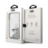 Karl Lagerfeld Klhcp15Slkcnsk Чехол для iPhone 15 / 14 / 13 6.1 Прозрачный Жесткий Чехол Жидкий Глиттер Choupette