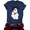 Women's Summer Ghost Pattern Short Sleeve Halloween T-Shirt