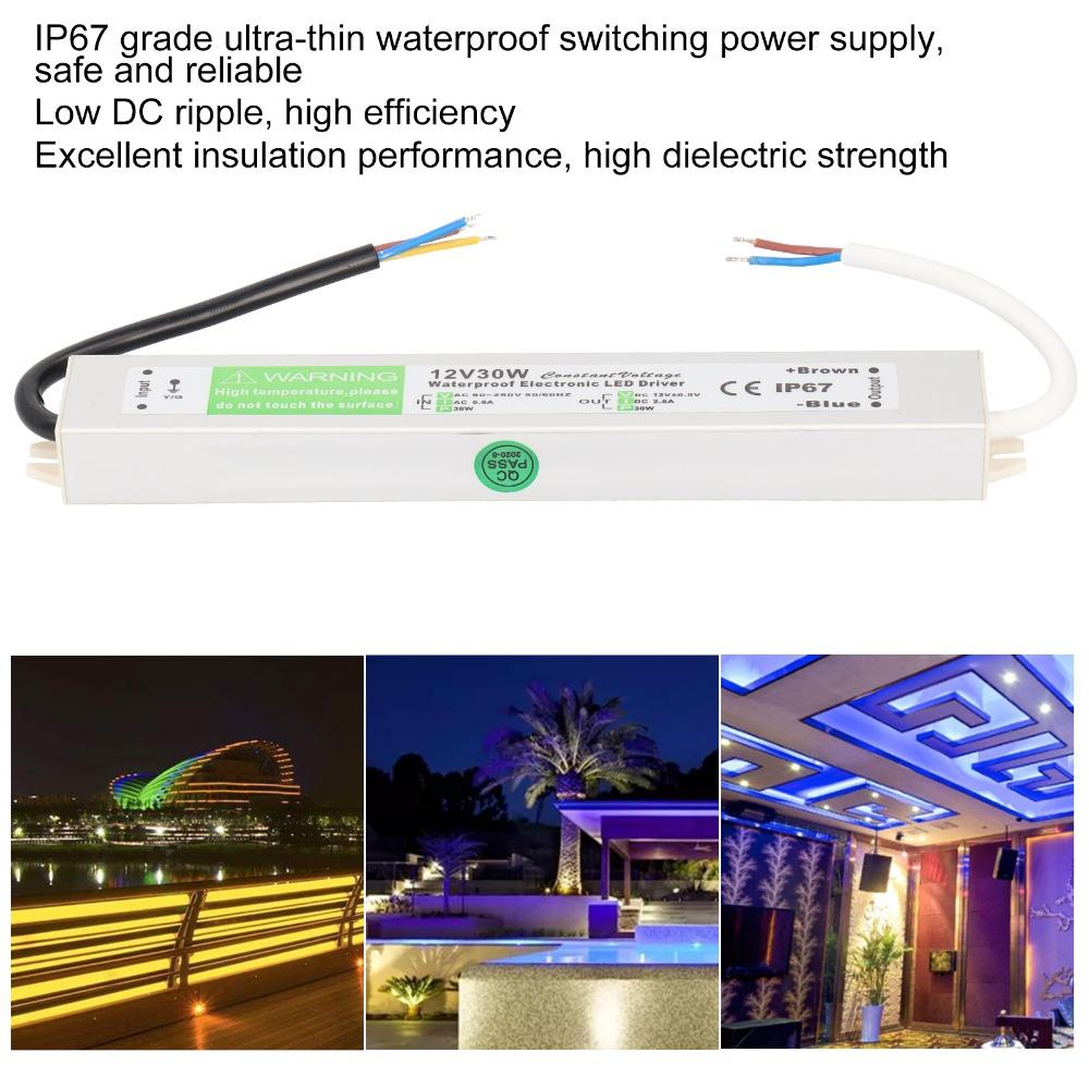 30W Waterproof Power Supply AC90-250V Input LED Driver Transformer LED Display