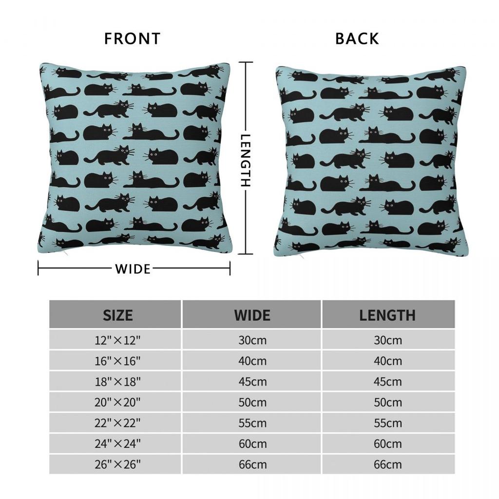 Black Cats Pillowcase Polyester Linen Velvet Printed Zip Decor Throw Pillow Case Car Cushion Cover