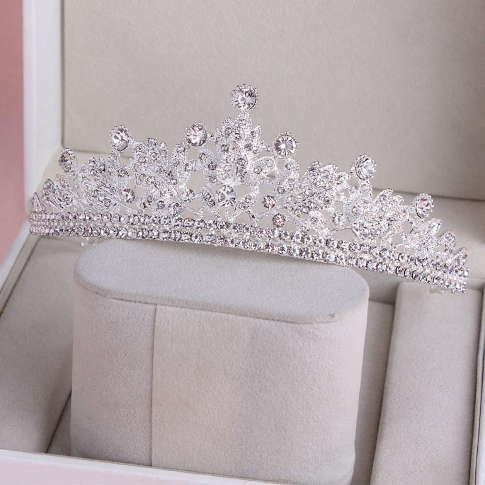 Sparkling Water Drop Crystal Tiara Wedding Hair Accessories Bride Headdress Birthday Party