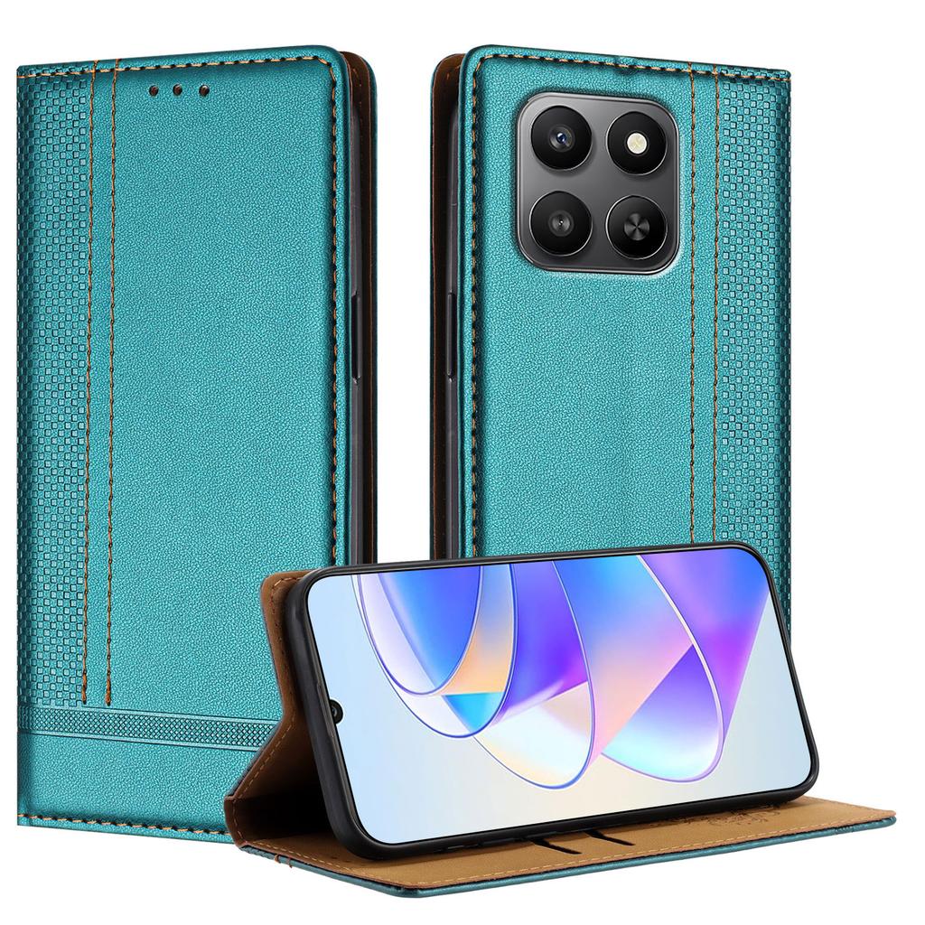 Для Honor 400 Смарт-чехол L-образный сетчатый узор Кожаная подставка Чехол для телефона со слотами для карт